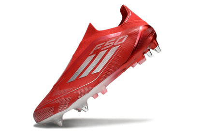 Chuteira Adidas F50 X Laceless Campo SG - Vermelho/Prata
