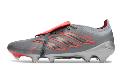 Chuteira Adidas Predator Tongue 26 Elite FG - Cinza