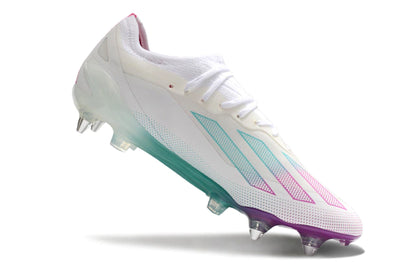 Chuteira Adidas X CrazyFast.1 SG - Branco/Azul/Rosa