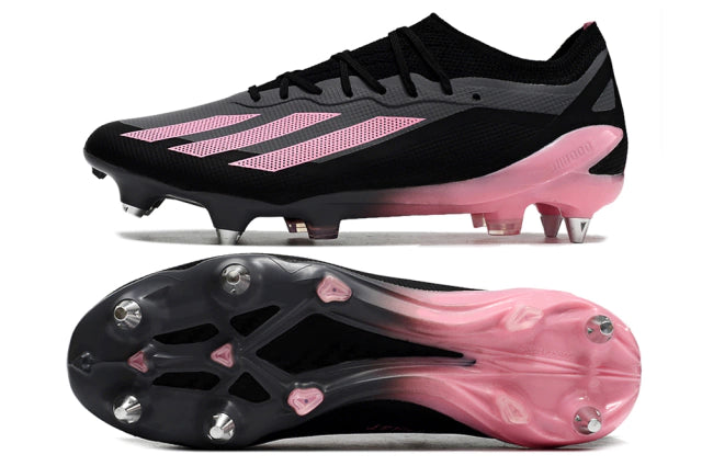 Chuteira Adidas X CrazyFast.1 SG - Preto/Rosa