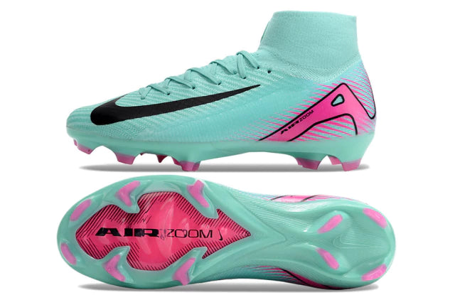 Chuteira Nike Air Zoom Mercurial Superfly 10 Elite Campo - Azul/Rosa