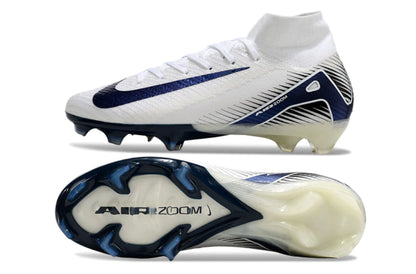 Chuteira Nike Air Zoom Mercurial Superfly 10 Elite Campo - Branco/Azul
