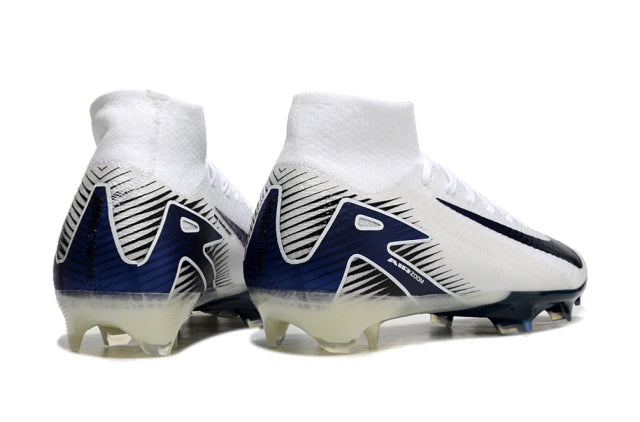 Chuteira Nike Air Zoom Mercurial Superfly 10 Elite Campo - Branco/Azul