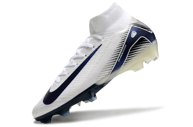 Chuteira Nike Air Zoom Mercurial Superfly 10 Elite Campo - Branco/Azul