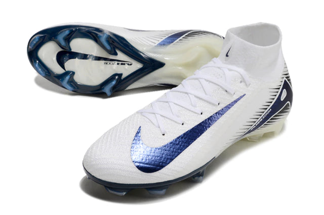Chuteira Nike Air Zoom Mercurial Superfly 10 Elite Campo - Branco/Azul