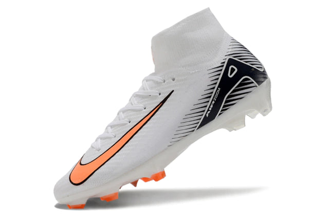 Chuteira Nike Air Zoom Mercurial Superfly 10 Elite Campo - Branco/Laranja