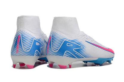 Chuteira Nike Air Zoom Mercurial Superfly 10 Elite Campo - Branco/Rosa/Azul