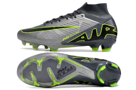 Chuteira Nike Air Zoom Mercurial Superfly 9 Elite - Cinza/Verde