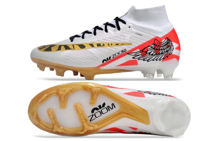Chuteira Nike Air Zoom Mercurial Superfly 9 Elite Campo - Branco/Vermelho