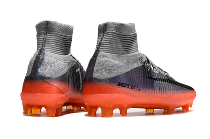 Chuteira Nike Mercurial Superfly 5 Elite Campo - Cinza/Laranja